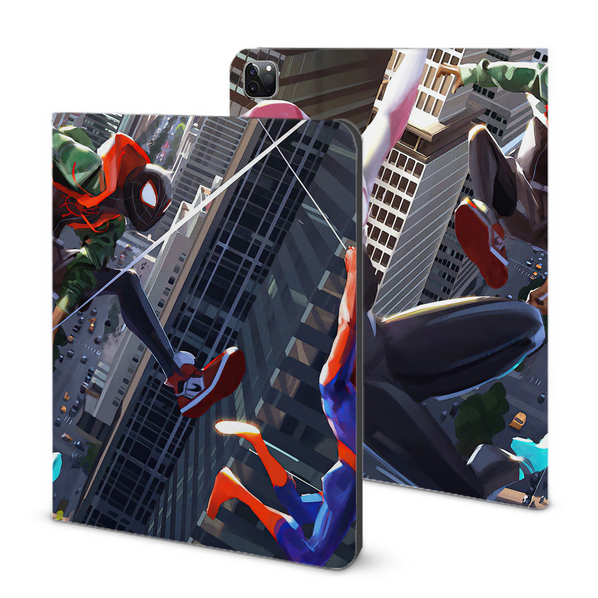 （画像用） Spider Man スパイダーマン IPad ケース ブック型 PUレザー TPU 耐衝撃 軽量 薄型 ペン収納なし 全面保護 IPad 各モデル対応